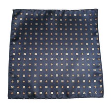 Pocket Square Silk Formal Blue Orange White Floral Suit Wedding Prom Gift 9x9