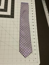 ST JUDE Tie 100 Silk Hand Made Men's Purple Metallic Finish 58" Geometric