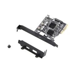PCIe 3.0 to USB 3.2 Gen2 10Gbps Expansion Card With Dual 10Gbps Ports Black
