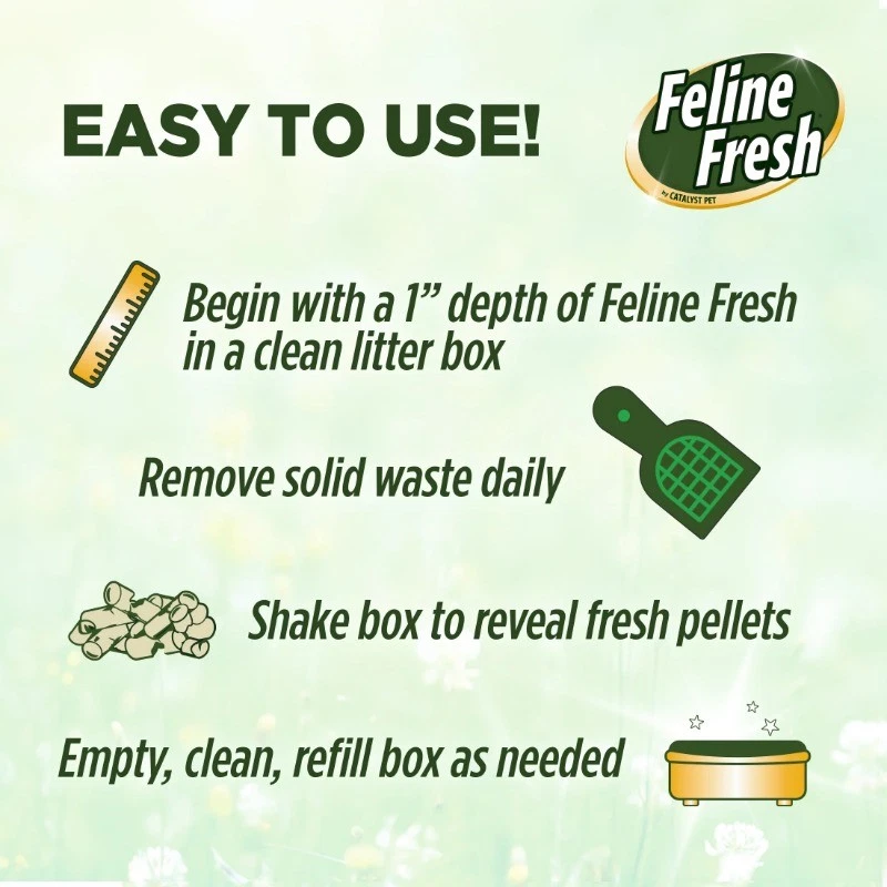 Pellets de pino natural fresco felino sin aglomeración arena para gatos, sin perfume, bolsa de 20 lb Foto 4 de 4