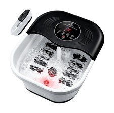 Collapsible Foot Spa with Heat, Bubble, Red Light  Temp Control - Foot Bath ...