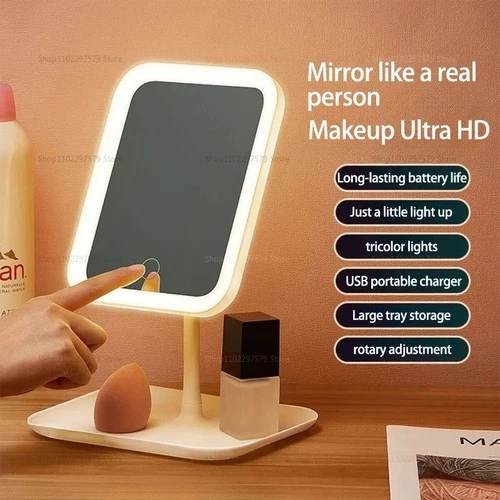 LED Makeup Mirror with Touch Control, White, photo 3