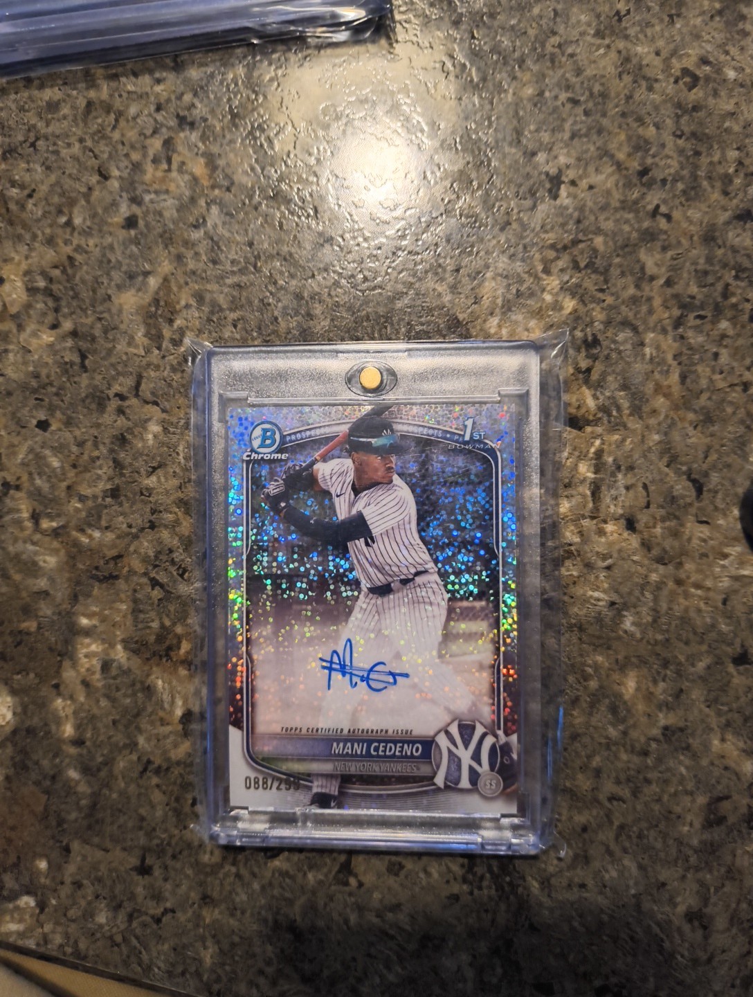2025 Bowman Chrome Mani Cedeno Auto Speckle Refractor 1st Prospect /299