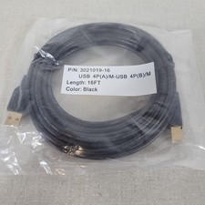 Qualtek 3021019-16 USB A Male to B Male Cable 16FT Black