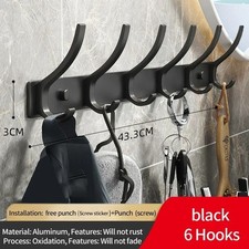 Coat Rack Wall Mounted Wooden, Pine White Clothes Hanger, Coat Hooks Wall/Door