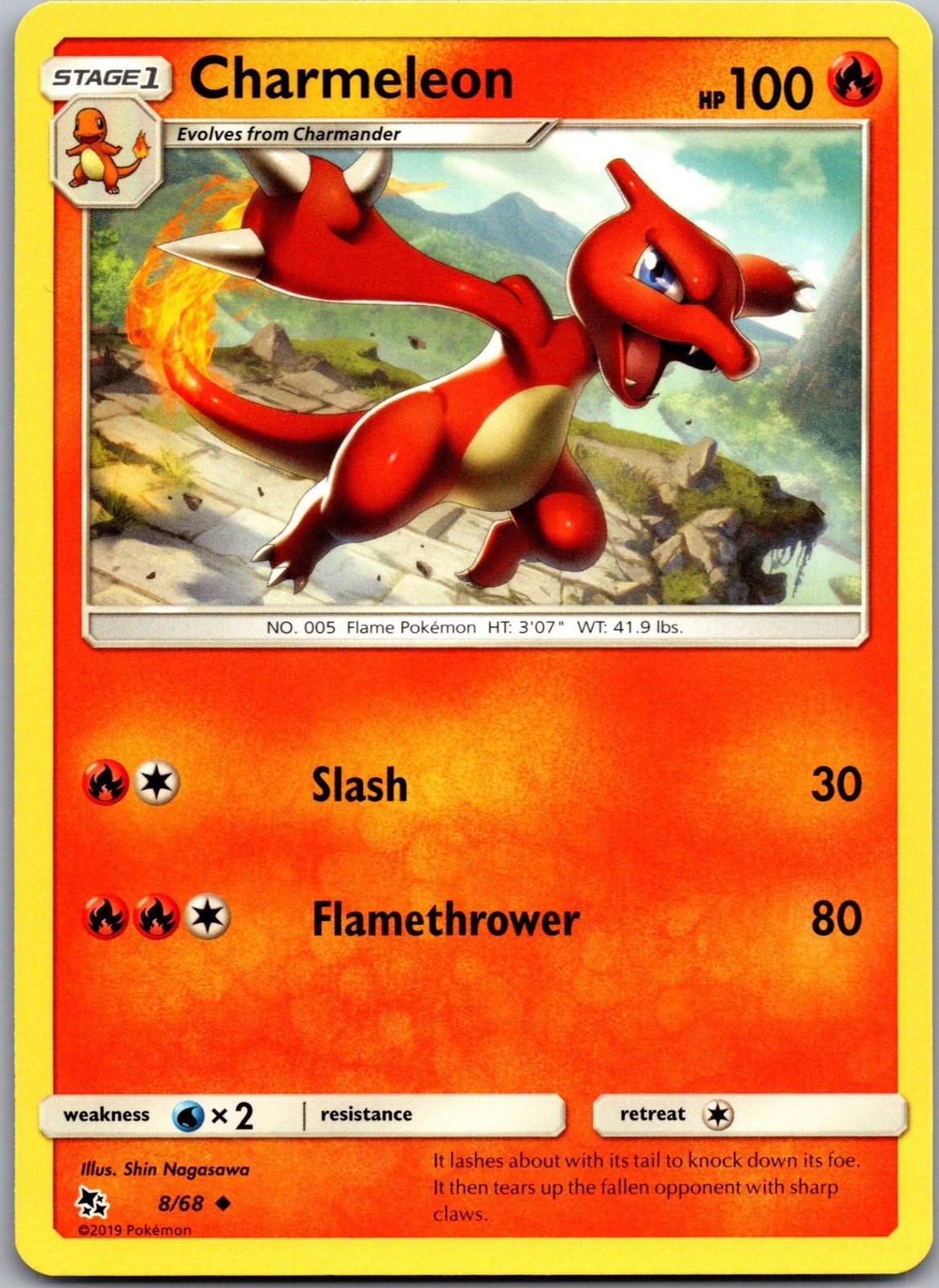Charmeleon 8/68 Uncommon Hidden Fates Pokemon Near Mint