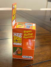 Schylling Nee Doh Nice Cube Super Solid Squish Squeeze Toy, Orange, Age 3 