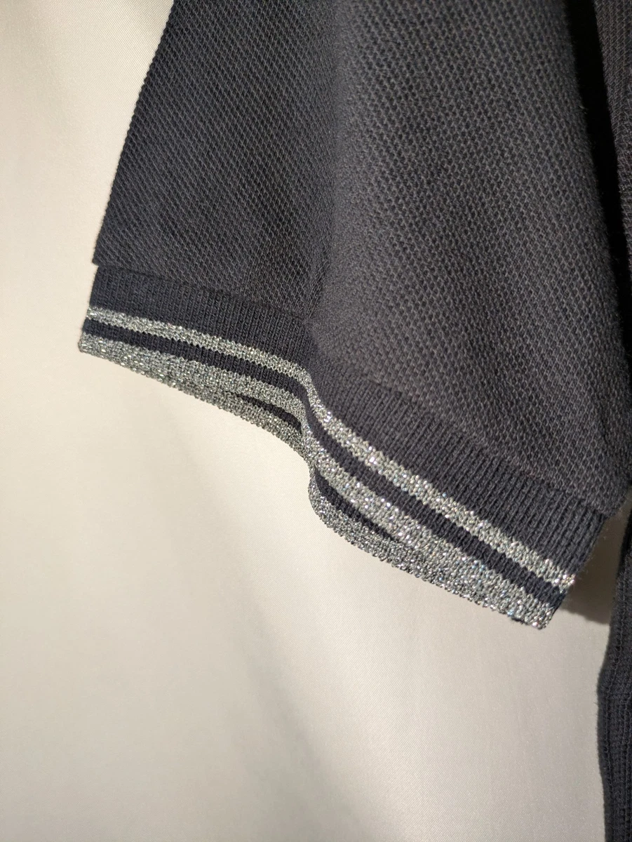 Fred Perry x 10 Corso Como SM9081 Polo Negro Plata, Hecho En Portugal, Talla S