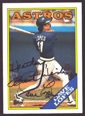 DAVEY LOPES 1988 Topps #226 AUTOGRAPH Signed ASTROS AUTO Dodgers A's Cubs d.2026