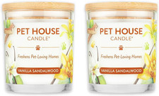 Vanilla Sandalwood Pet Odor Candle 2 Pack - Clean Burning Soy Wax
