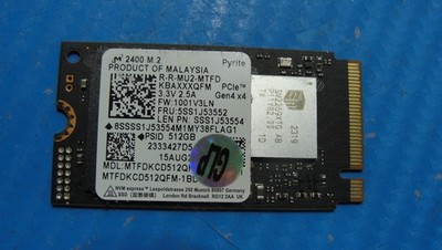 Lenovo 1 15IAU7 Micron 512GB M.2 NVMe Solid State Drive MTFDKCD512QFM 5SS1J53552