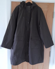 Women's Longline Rubberised Coat Chocolate Brown Size 24 Worn 1x