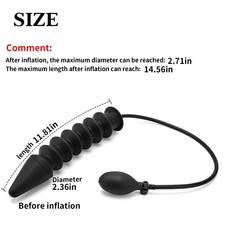 Female Large Inflatable Threaded Inflatable Vaginal Dilator Plug Pointed Design
