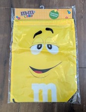 Official M&Ms World Yellow Drawstring Bag New Kidcore Novelty Gym Backpack 2015
