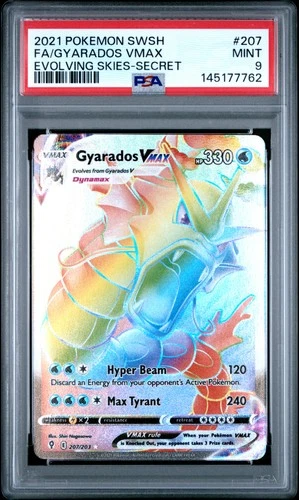 2021 POKEMON SWORD & SHIELD EVOLVING SKIES SECRET FULL ART/GYARADOS VMAX PSA 9