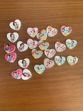 22 Disney Princess Buttons and 6 clear 15mm daisy buttons