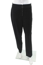 Danielle Bernstein Womens Zippered High-Waisted Casual Pants Black Size 6