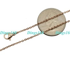 Men  Women's Real 18K Rose Gold Filled 1.5mm Italian Cable Chain Necklace P076R