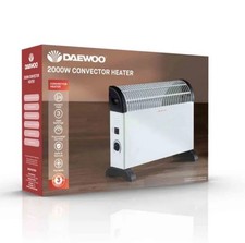 Daewoo Portable Electric Fan Heater 2000W White 3 Heat Settings