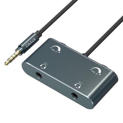 Cubilux 3.5mm Dual Headset Adapter with Volume Control, 1/8'' to 2 TRRS Microp...