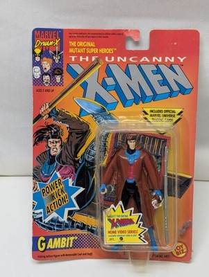1992 Marvel Dynam-X The Uncanny X-Men Gambit With Power Kick Toy Biz Sealed