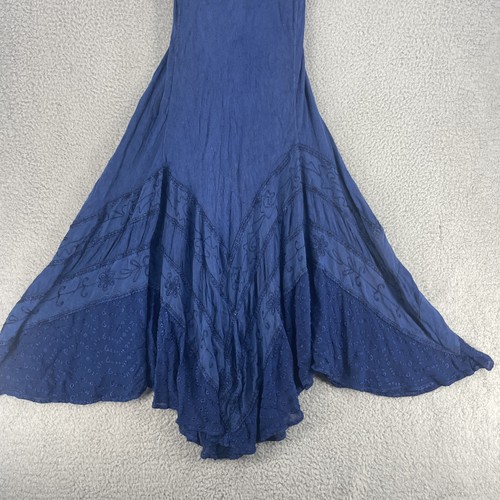 Vestido My Choice Mujer 3X Acampanado Azul Boho Pañuelo Dobladillo Bordado Festival - Imagen 12 de 17