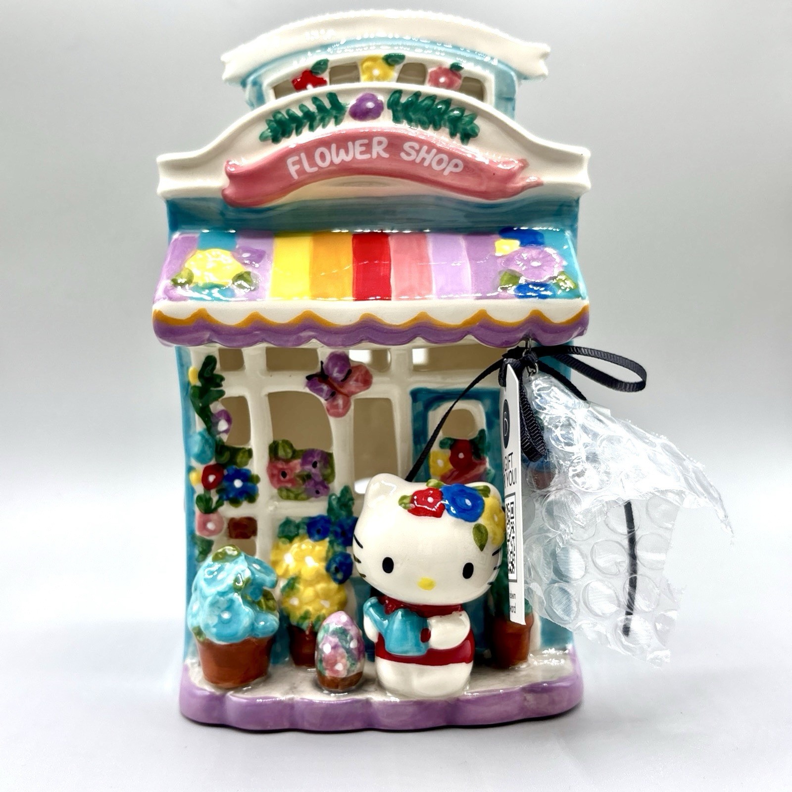Blue Sky Clayworks Hello Kitty floral Garden shop candle House T Light NEW