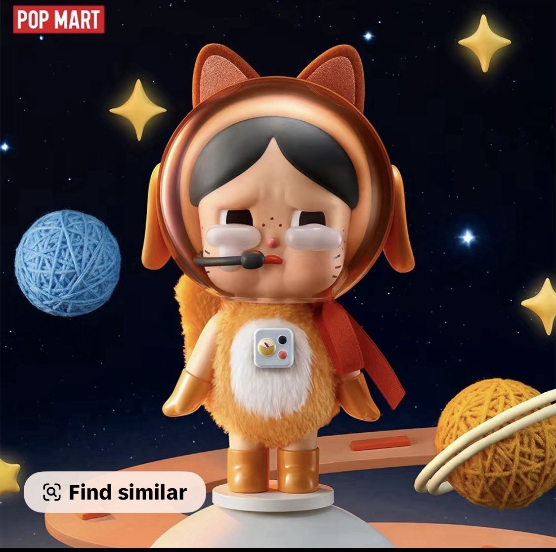 Crybaby Space Cat Figurine-Orange USA Seller Pop Mart