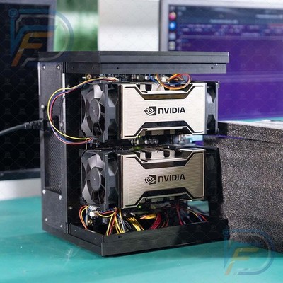 AI Server 2x NVIDIA Tesla V100 32GB GPU 64GB VRAM External eGPU