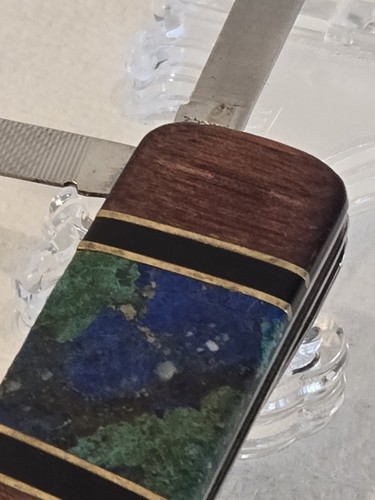 Zippo Wood - Turquoise And Stone Money Clip Knife - File - Scissors Bradford PA - Picture 6 of 6