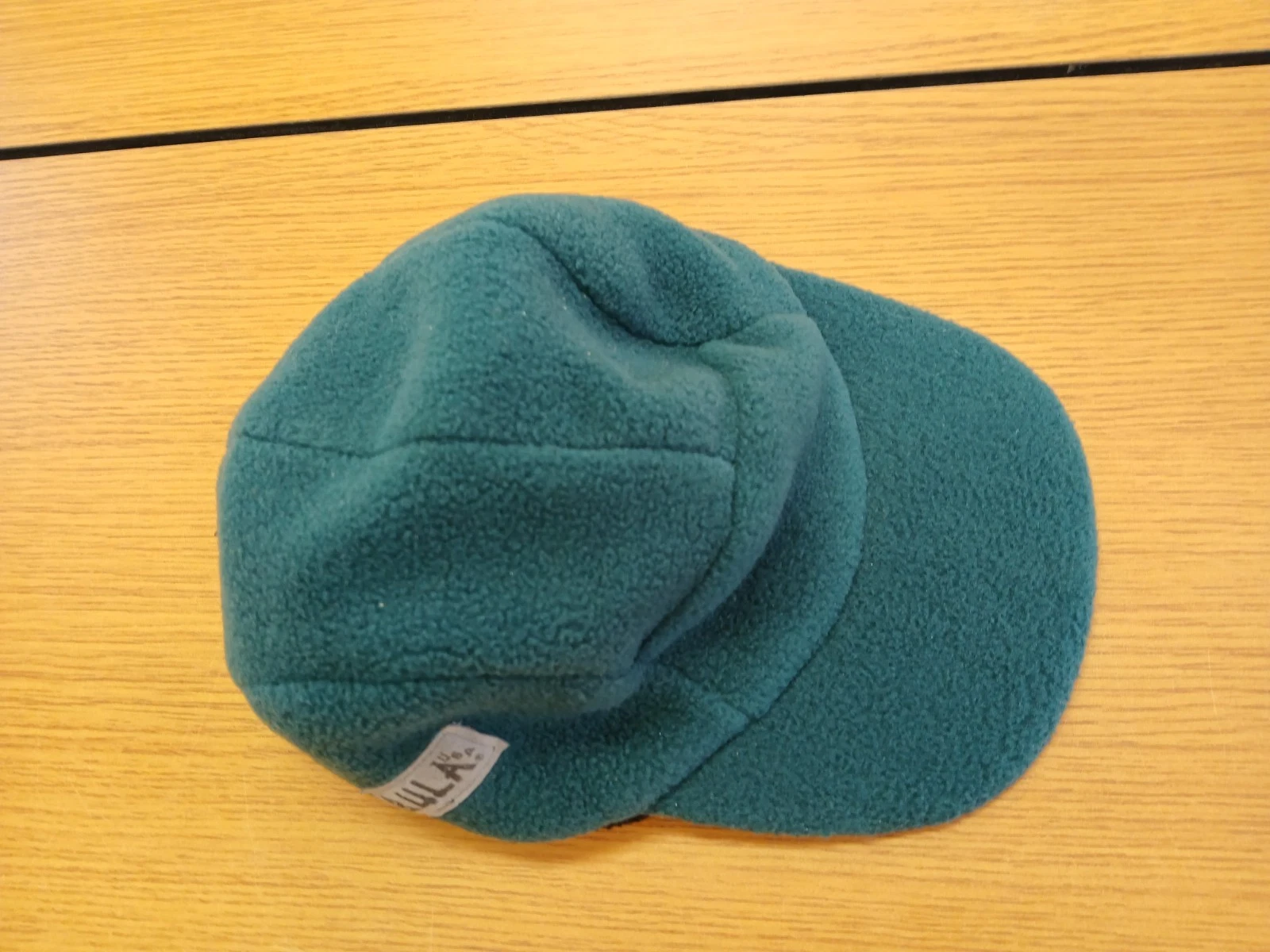 Vintage Adjustable Bula USA Green Fleece 5 Panel Winter Hat Ponytail - USED