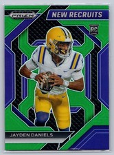 2024 Panini Prizm Draft Picks Jayden Daniels Green Prizm “New Recruits” RC LSU