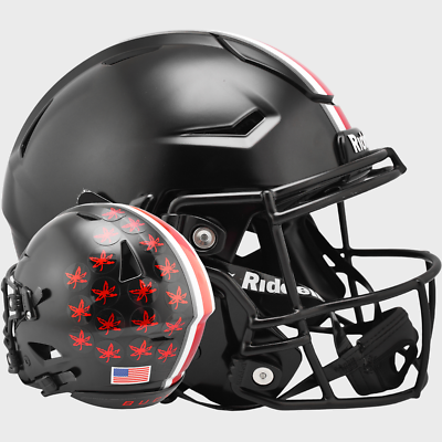 black ohio state football helmet stickets Buckeyes Riddell Authentic Full Size SpeedFlex Style It is not to be used for play MAGNET 4 Pack: 1.25 inch