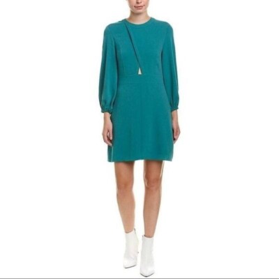 NWT Tibi Savannah Savana Cutout Crepe Mini Dress $495 Sz 6 Cypella Teal  Green | eBay