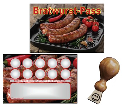 Bonuskarten Treuekarten Kundenkarten Bratwurst Rostbratwurst Imbiss Stempel