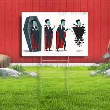 Vampire Halloween yard sign