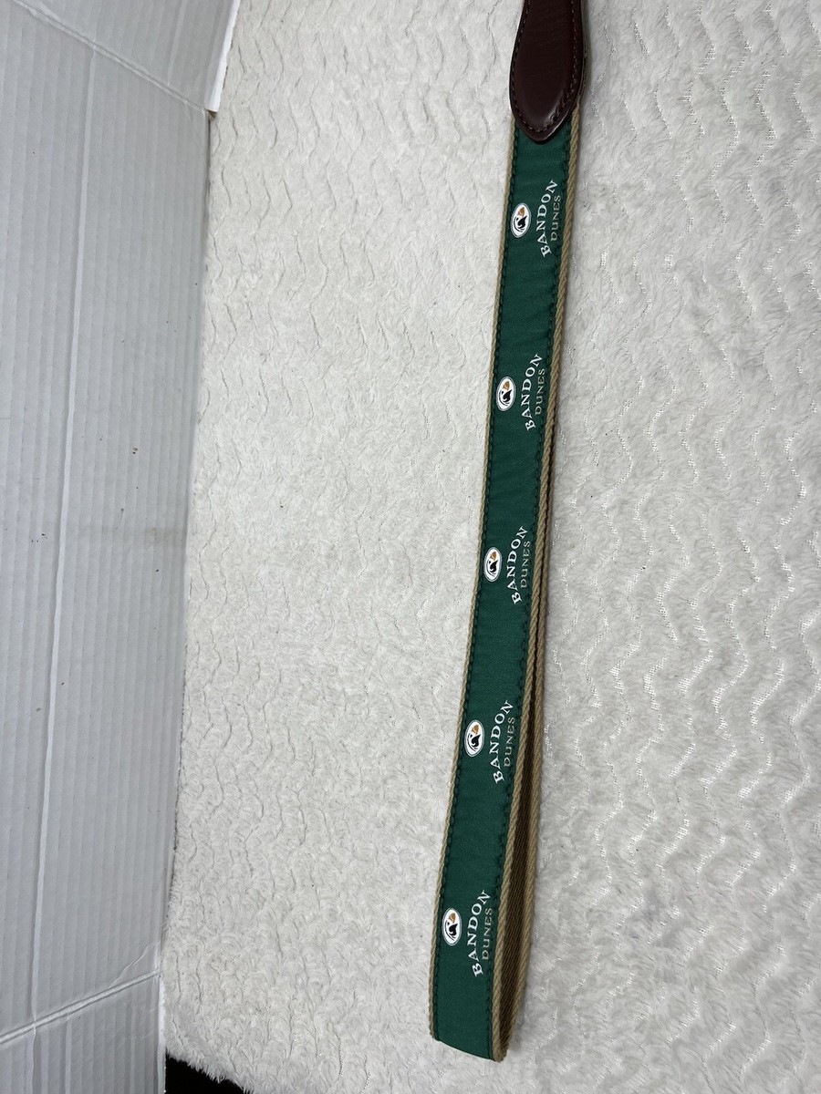 YRI Embroidered Canvas Ribbon Leather Belt BANDON DUNES GOLF  display picture 1