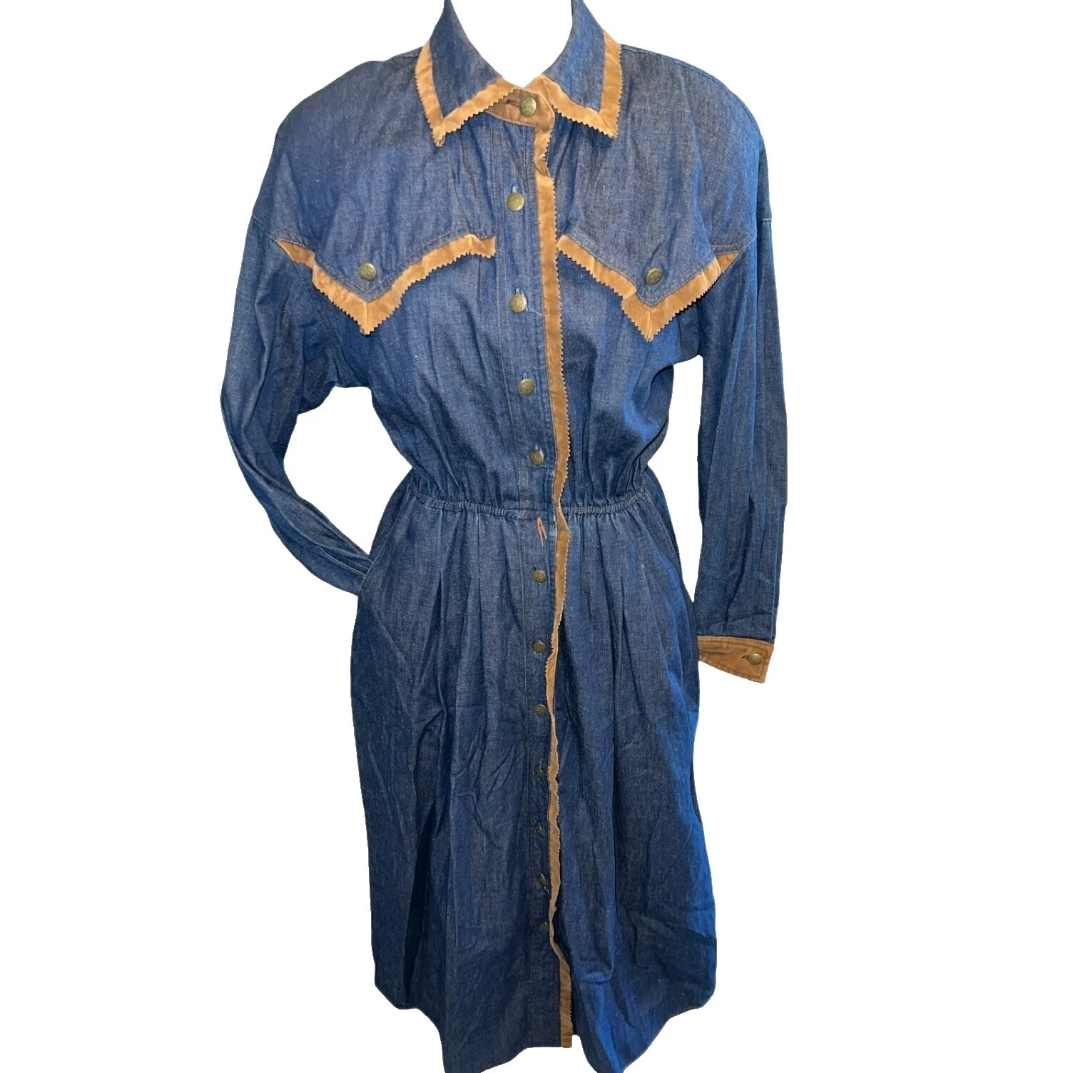 Vestidos Vintage de tejido vaquero rockabilly para Mujeres