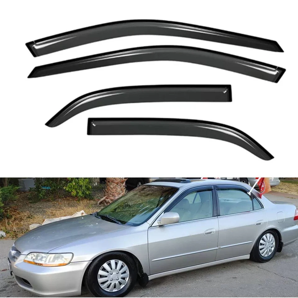 Visera de ventana deflectora de ventana lateral 4 piezas para Honda Accord 1998-2002 sedán de 4 puertas Foto 3 de 4