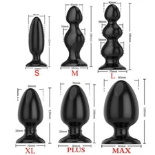 Advanced Sex Toy Anal Butt Plug Huge G-Spot Dildo Pull Beads sucker Large 5 Size