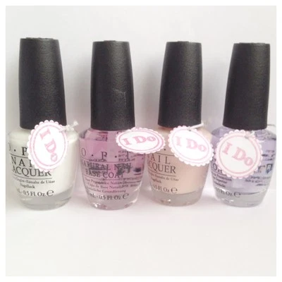 OPI French Manicure Nail Varnish Bridal Set Top Coat, Bubble Bath & Alpine Snow!
