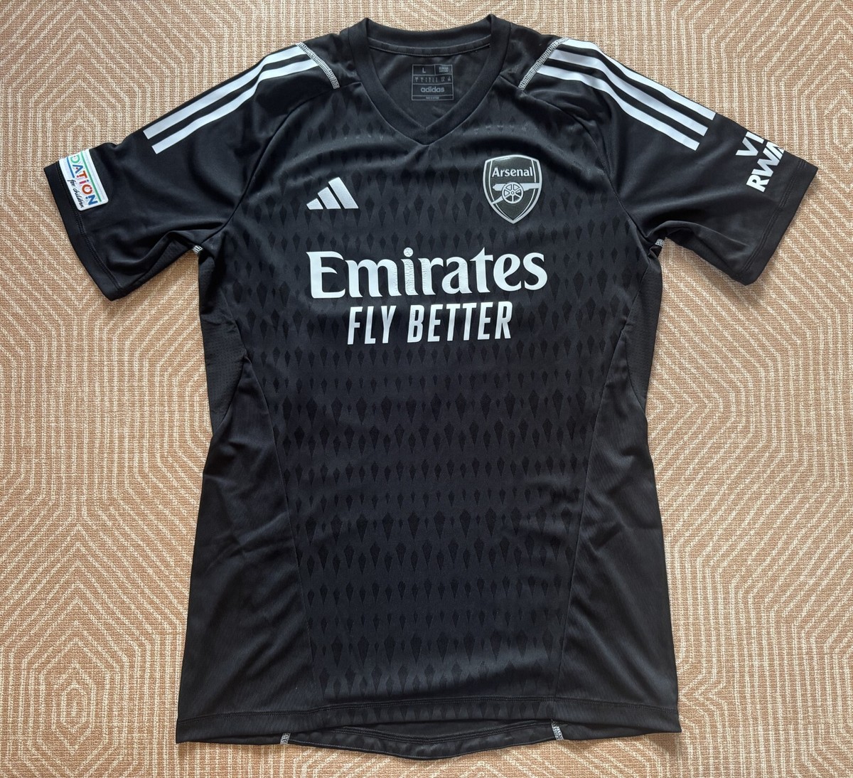 PLAYER ISSUE M L Adidas ARSENAL 23/24 Black GOALKEEPER Shirt