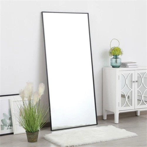Elegant Decor Eternity 60" x 30" Contemporary Metal Frame Mirror in Black - Picture 7 of 12