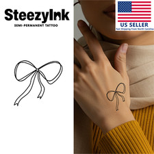 SteezyInk temporary tattoo Bow Tie last upto 2 weeks 2 x 2 inch
