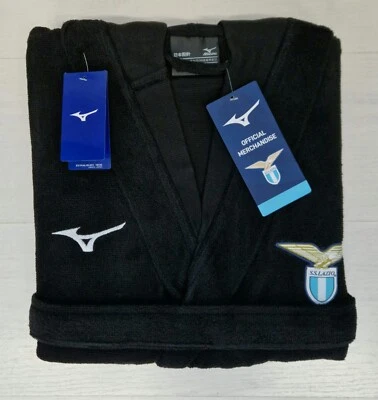 7432 MIZUNO LAZIO ACCAPPATOIO DOCCIA SPUGNA LAVETTA BATHROBE TOWEL HOOD NERO
