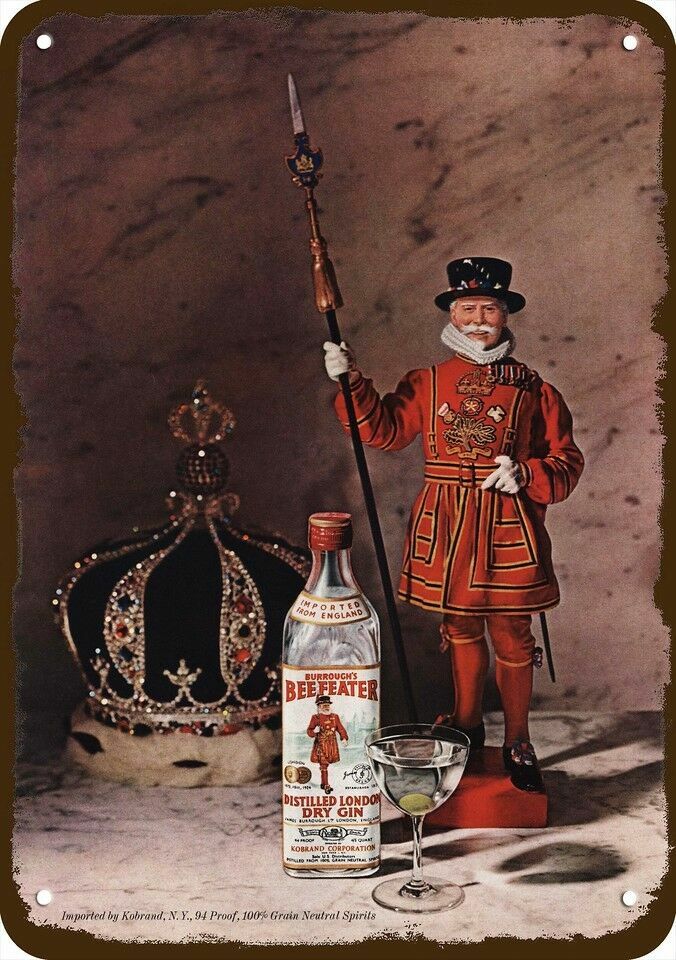 1964 BEEFEATER LONDON DRY GIN Vintage-Look-Edge *DECORATIVE