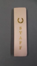 STAFF white ribbon with gold foil letters lot of 11 wreath