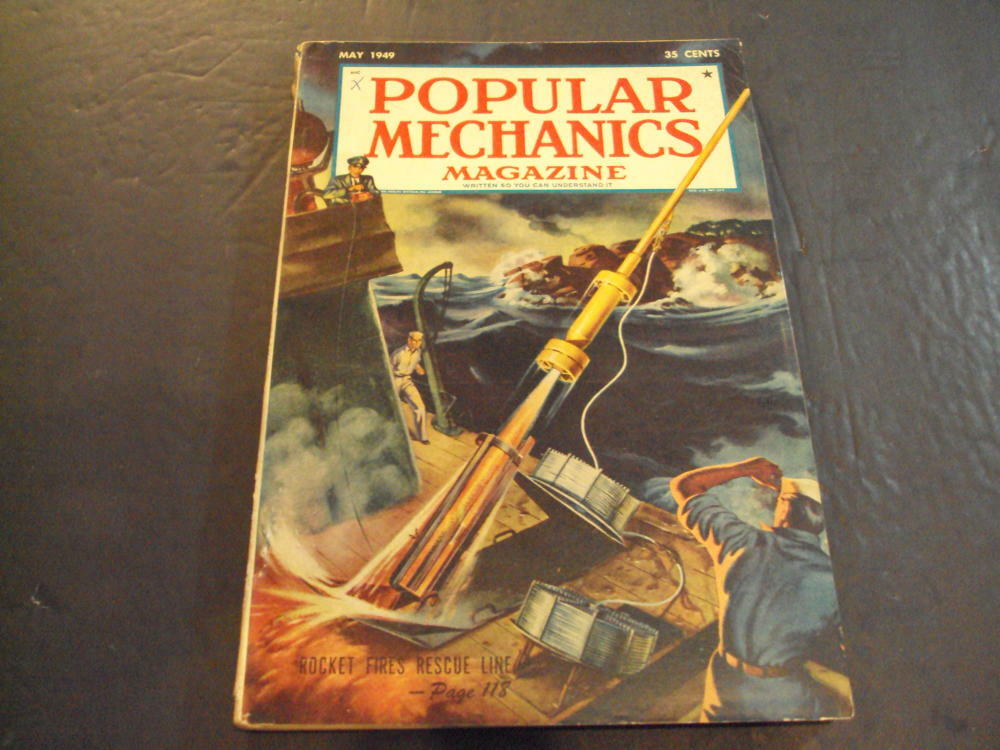 Popular Mechanics May 1949 Rocket Fires Rescue Line, Budget Yachting ID:48653