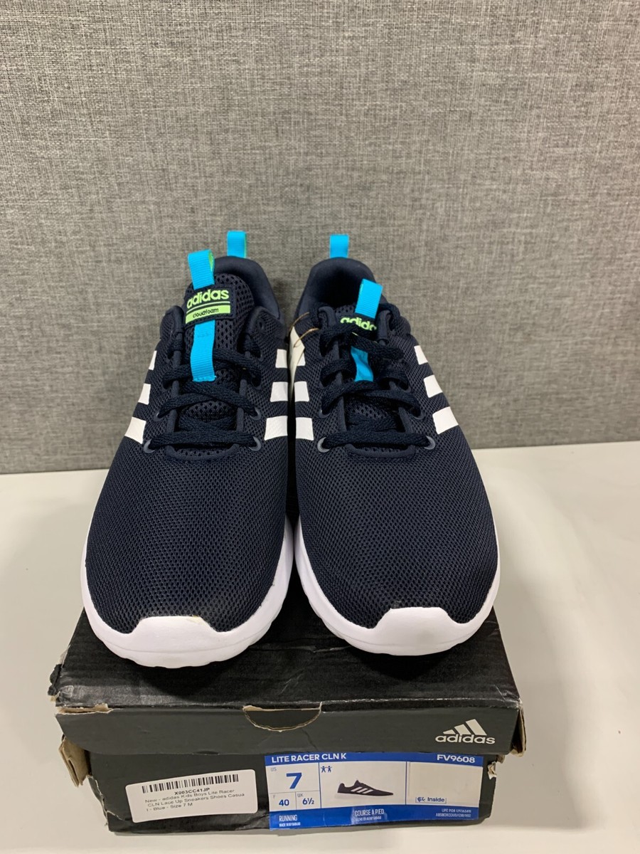 New Womens Adidas Lite Racer Cln K Blue Size