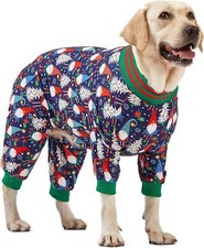 LovinPet Dog Pajamas Insulating Knit Anti-Lick Festive for Medium  Large Dogs